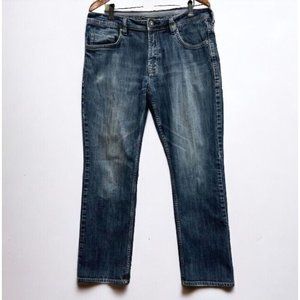 Buffalo David Bitton Driven X Jeans Men 36x30(Actual )Straight Stretch Acid Wash